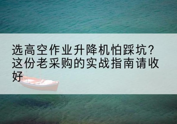 苏仙高空作业升降机厂家推荐-选高空作业升降机怕踩坑？这份老采购的实战指南请收好