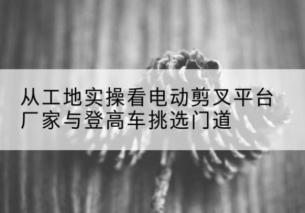 苏仙电动剪叉升降平台厂家-从工地实操看电动剪叉平台厂家与登高车挑选门道